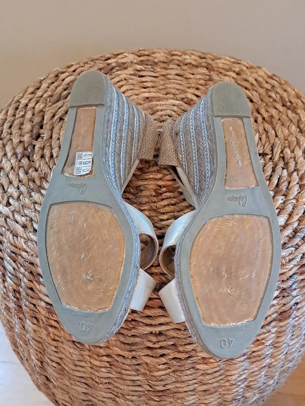 Castaner Womens Buti Summer Luxury Champange Silver Espadrille Sandals 40/9.5